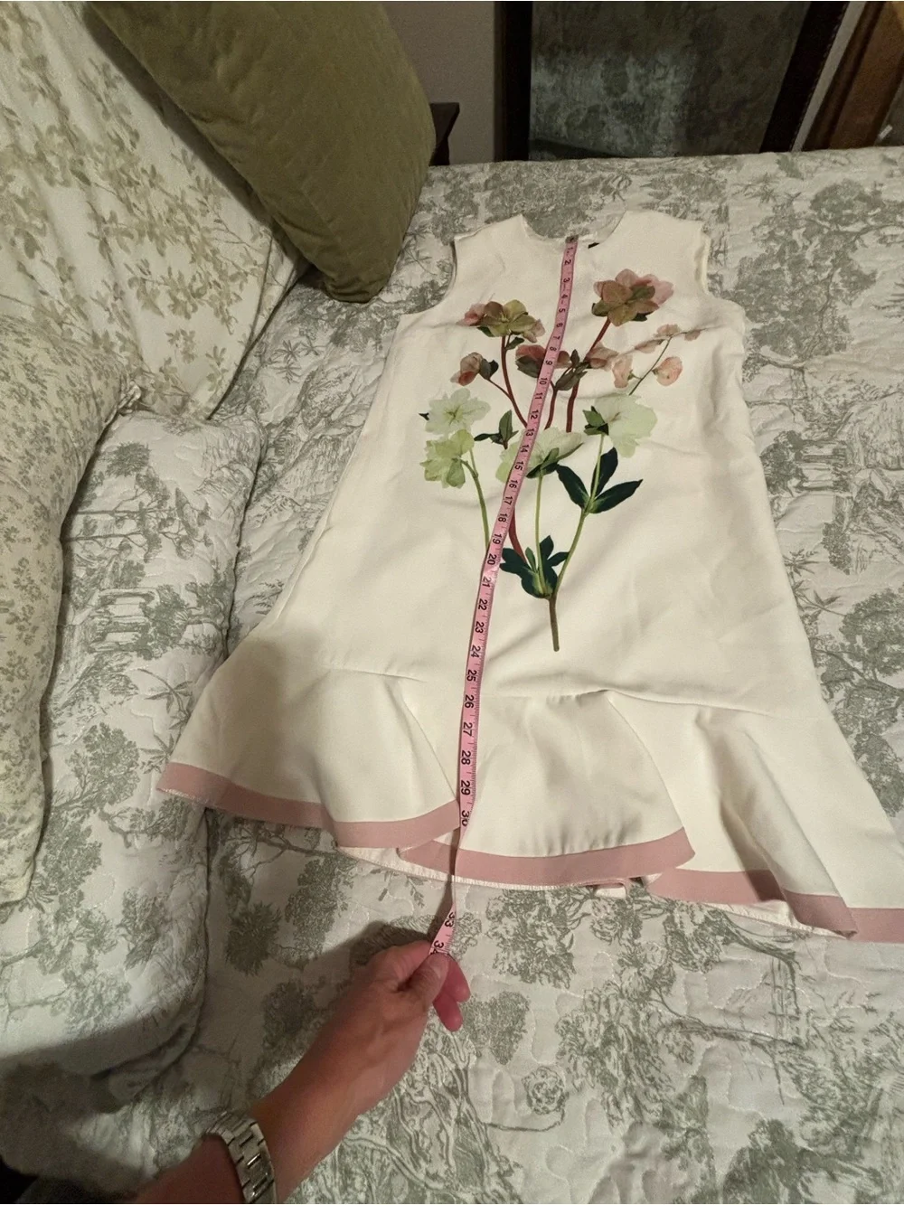 Victoria Beckham x Target sz girls XL Dress floral graphic sleeveless Pink Trim